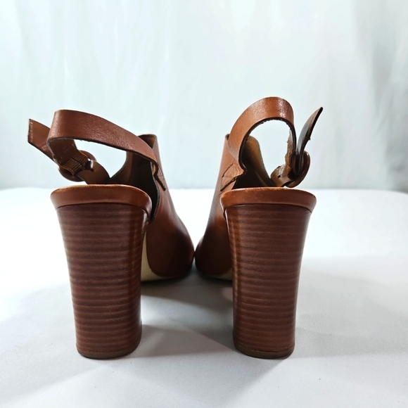 Dune London Brown Leather Buckle Strap Mules Sz 38 - Picture 3 of 7